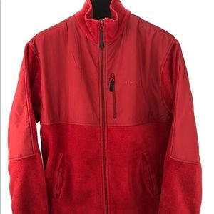 Chaps  Red Fleece Full  Zip Front Pocket Jacket, Mens Size Large
